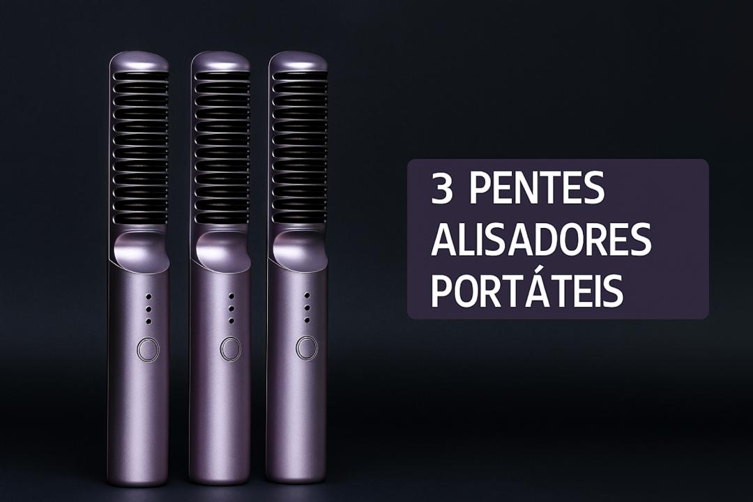 Kit com 3 Pentes Alisadores Portáteis
