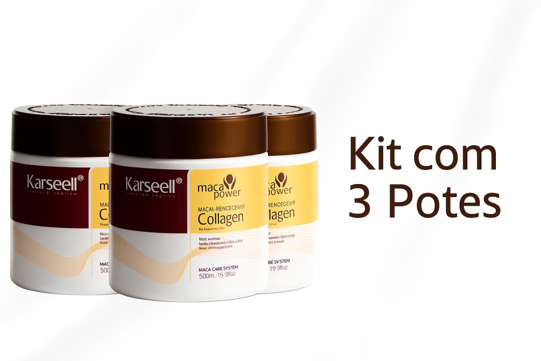 3 Potes Máscara Capilar Karseell